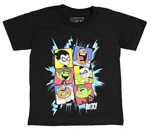 Teen Titans Go 6 Characters In boxes Little Boys T-Shirt (4T)
