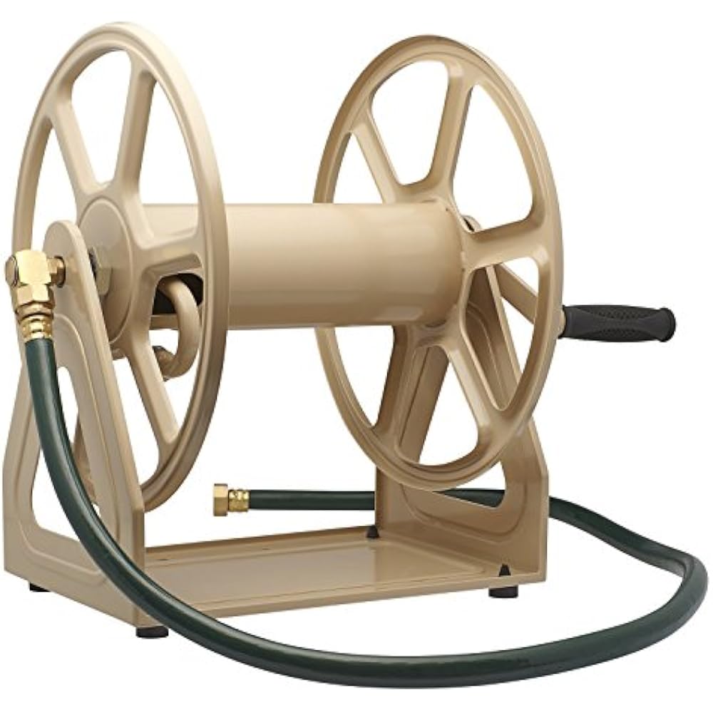 Liberty Garden 709 Steel Wall/Floor Mounted Hose Reel, Holds 200Feet