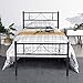 GreenForest Twin Bed Frame Metal Platform with Stable Metal Slats Stable Headboard and Footboard/Black,Twin/Single