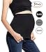 Womens Maternity Band Seamless 3 Pack Everyday Support Bands for Pregnancy Black,White,Grey M