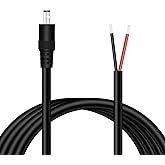 Fancasee 5.5mm x 2.1mm DC Power Pigtail Cable, 6FT 16AWG DC Barrel Male Plug Jack Connector to Bare Wire Power Supply Adapter Repair Cord for CCTV Surveillance Security Camera LED Strip