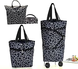 Foldable Shopping Bag with Wheels Collapsible
