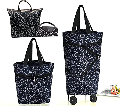 Foldable Shopping Bag with Wheels Collapsible