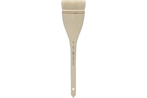 Silver Brush Limited 5001-40 Silver Atelier Hake Flat Paintbrush for Oil, Acrylic, Watercolor, Gesso and Grounds, Varnish and Top Coat, Size 40, Long Handle