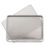 Nordic Ware 43172AMZM 2 - Piece Set - Half Sheet W/Oven Safe Nonstick Grid, Aluminum