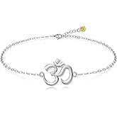Iringnier Om Bracelet Om Bracelets for Women Sterling Silver Charm Religious Inspirational Yoga Jewelry Gifts for Women