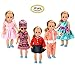 FairyStar American Girl Doll Clothes Wardrobe Makeover (10pcs), 5 Outfits American Girl Doll Accessories Set Clothes, Fits 18