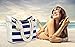 Malirona Large Beach Travel Tote Bag Canvas Shoulder Bag with Cotton Rope Handle (Blue Stripes)