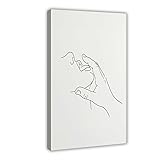 GO EHG Woman Face And Hand Print Romantic Line Art