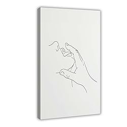 GO EHG Woman Face And Hand Print Romantic Line Art