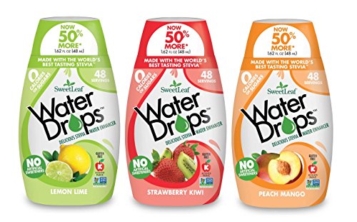 Sweetleaf Stevia Natural Water Drops Variety Pack with Lemon Lime, Peach Mango & Strawberry Kiwi (1.62 Ounce Each)