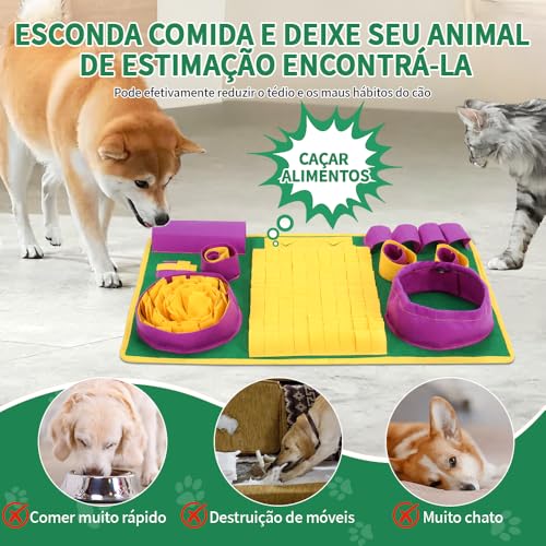 Almofadas de Farejamento para Animais de Estimação, Enriquecimento Ambiental Cães, Comedouro Lento para Cães, Brinquedo Interativo para Cães