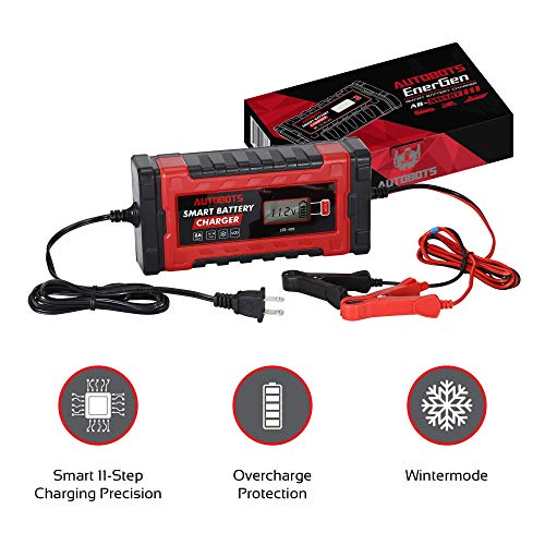 Autobots EnerGen Smart Battery Charger | Fully Automatic 12v & 24v Car, Auto, Motorcycle, Marine, and Boat Battery Maintainer | Perfect for AGM, Gel, and Lead Acid Batteries!