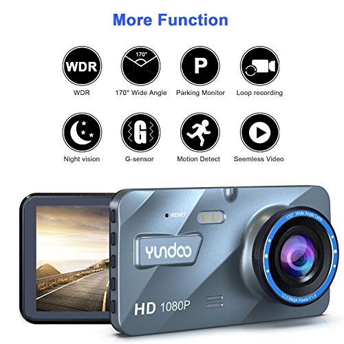 Dual Dash Cam Car Camera - Contain 32GB SD Card，Full HD 1080P Dash Camera for Cars，4“IPS Screen Dual Wide Angle Lens Car Dash Camera，G-Sensor，Cycle Recording，Parking Monitoring.（2020 Upgraded Version）