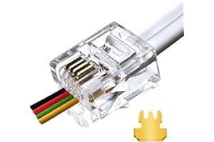 XANHAM RJ11 6P4C Pass Through Connectors(25 Pieces Pack) Telephone Line Cable Wire Male Plug, AV00501