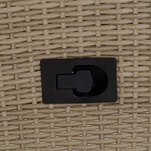 Tidyard 9-TLG. Garten Essgruppe mit Auflagen Poly Rattan Loungegruppe Set Esstisch mit Armlehnstühle Gartengarnitur Gartenmöbel Sitzgruppe für Garten, Terrasse & Balkon Beige – Bild 5