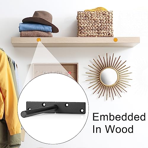 Dandat 12 Pcs Floating Shelf Bracket 8 Inch Heavy Duty Hidden Wall