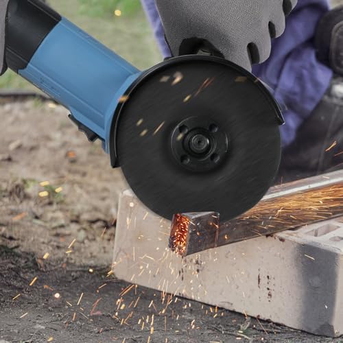 C P CHANTPOWER Angle Grinder Power Tool, 115mm 900W Corded Angle Grinder with 2X Cutting Wheel, 2X Grinding Wheel, 1X Flap Discs and Side Handle