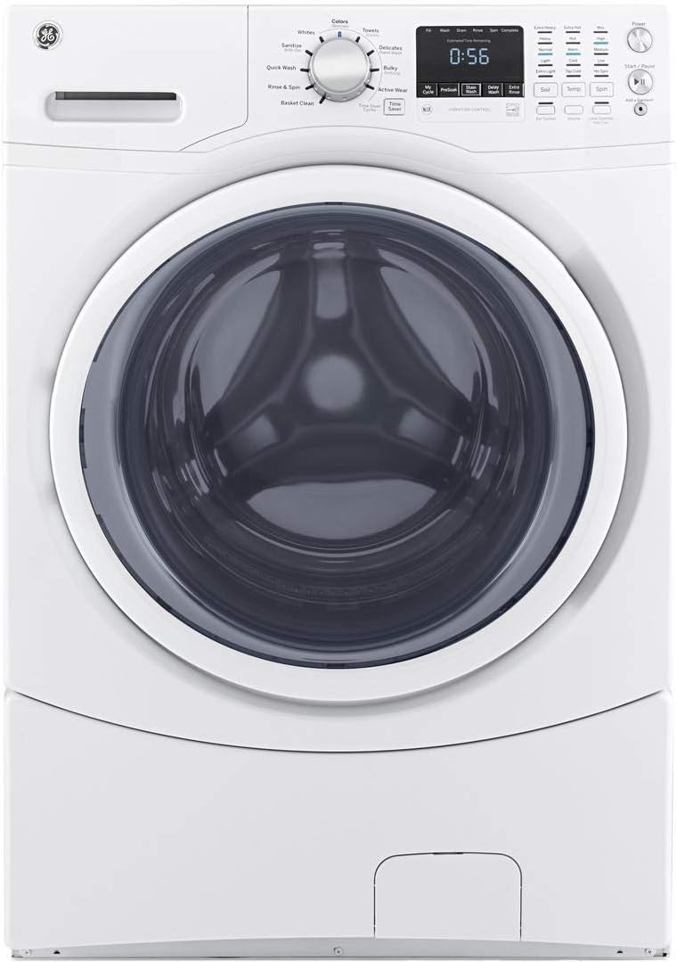 GE GFW430SSMWW Front Load Washer, 4.5 Cu. Ft. Capacity, White