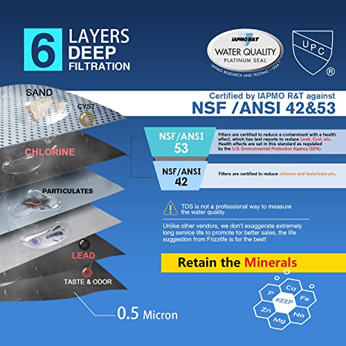 Frizzlife Under Sink Water Filter System with Brushed Nickel Faucet