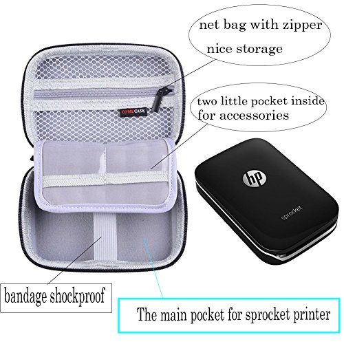 SAIKA Shockproof Travel Carrying Hard Case Storage for HP Sprocket Portable Photo Printer (2nd Edition)/Polaroid Zip Mobile Printer/Lifeprint 2x3 Portable Protective Pouch Box - Blue - Thumbnail 4