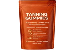 Tanning Gummies, 2026 Tanning Gummies Fast Tan Without Sun, Enhancing Natural Skin Tone 60 Counts