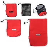Utaly 5 Pack Drawstring Bag with Toggle - Nylon Cinch and Ditty Pouch - Sack for Gym Travel Hiking Yoga Clothes Organizer