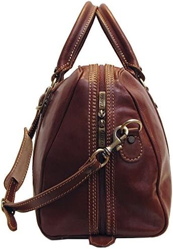 Floto Luggage Trastevere Duffle Travel Bag, Vecchio Brown, Medium 3 Floto Luggage Trastevere Duffle Travel Bag, Vecchio Brown, Medium
