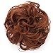 Onedor Premium Synthetic fiber Clip on Messy Chignon Bun Hair Extension Hair Piece Wig. Silky Smooth and Secure (30#-Reddish Brown)