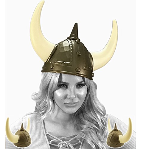 Adorox Adult Viking Warrior Horns Plastic Hat Helmet Unisex Costume Accessory