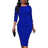 Women's Bodycon Pencil Dress Church Teacher Office Modest Business Wear to Work Sheath Suiting Dresses