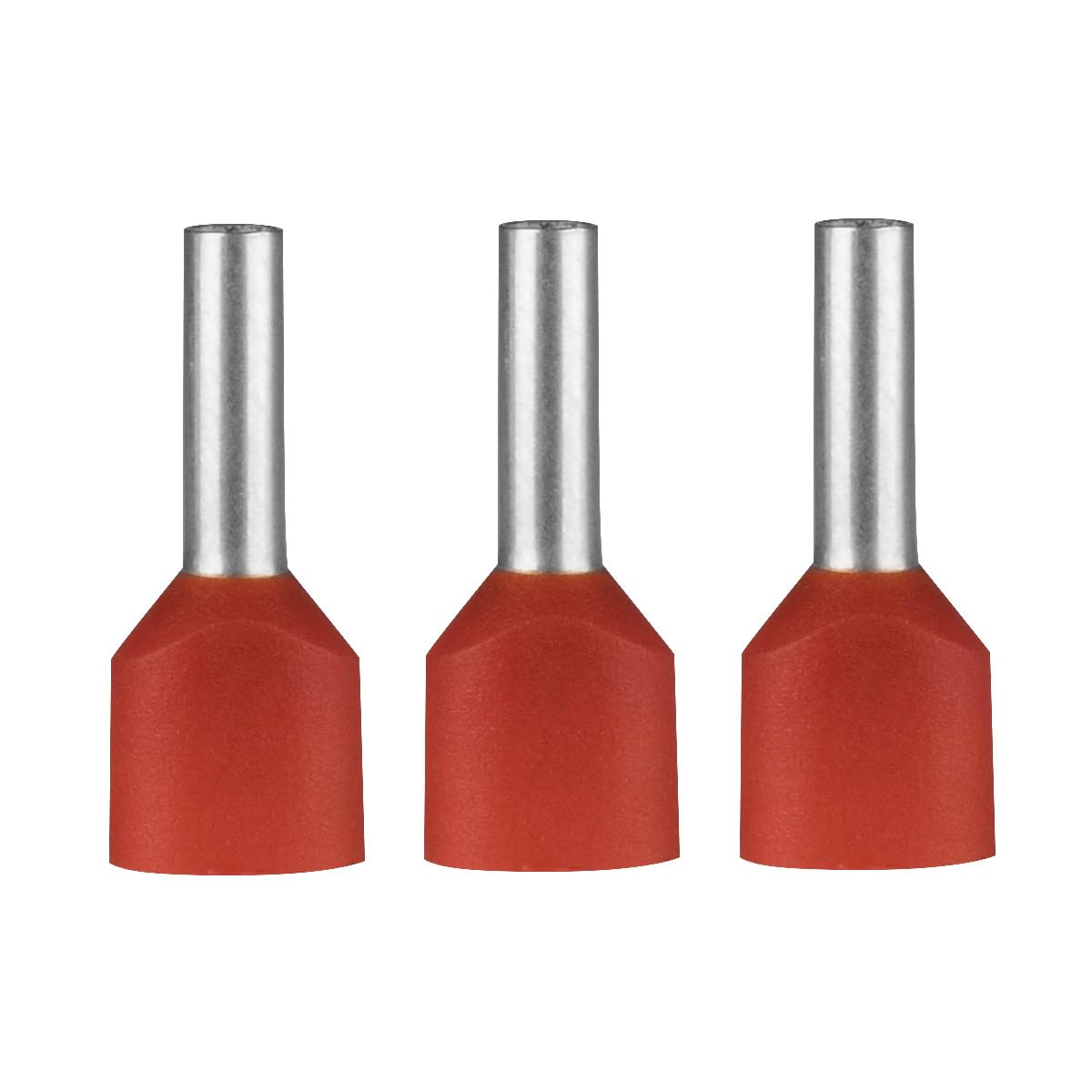 ERKO Double Wire End Ferrules, Wire Cross Section 10 mm2 Length 14 mm 100 pieces Professional Cable Lugs Made of Galvanised Copper with Polyamide Insulation