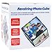 Lavish Home Revolving Photo Cube- Rotating Picture Frame Box to Display Multiple Photos for Home, Office or Desk, Holds 6 Photos