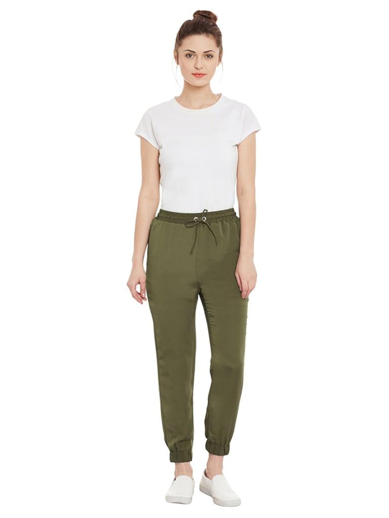 miss chase womens olive green straight jogger pants