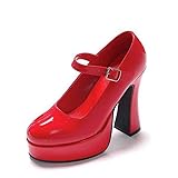 Red Patent Mary Jane Shoes Adult - Large