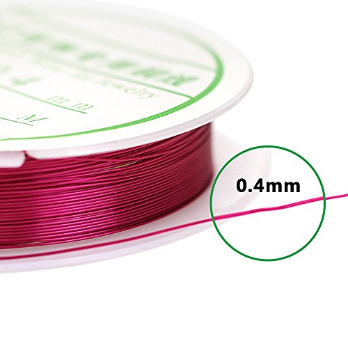 Md trade 10 Rolls 10 Colors Jewelry Beading Wire 0.4MM Uncoated Copper Wire with Cutting Pliers for Crafts Beading Jewelry Making and Repair - Thumbnail 2