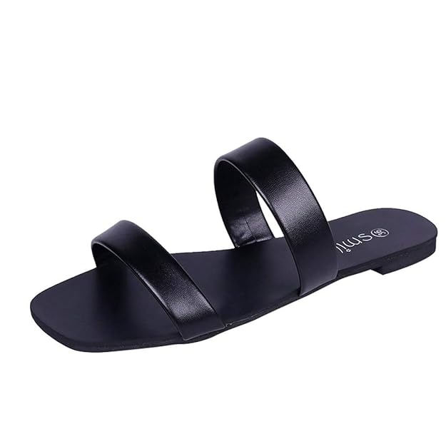 DIPOLA Damen Flip-Flops flachen runden Kopf einfarbig faul Schuhe Freizeitschuhe Hausschuhe Sandalen atmungsaktiv flach und b