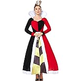Yolata Adult Red Queen Costume Velvet Dress Deluxe Women Cosplay Outfit