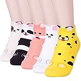 Boring Face Animal Socks (Onesize, 5 Pairs)