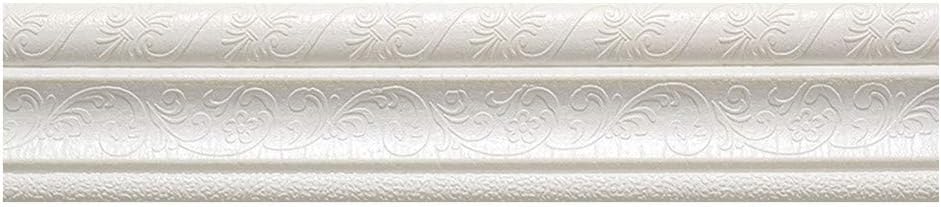 MINGLIFE 7.55 ft x 0.26 ft 3D Wall Panels Peel and Stick, Self-Adhesive Three-Dimensional Wall Edging Strip Border Waterproof Wall Decor, 3D Brick Wallpaper Panels for Home Decoration (White)