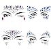 Rhinestone Tattoo Jewel Temporary Stickers - 4 Sets Mermaid Face Gems Rhinestone Sticker, 5 Sets Metallic Henna Tattoos, 4 Sets Cosmetic Glitter Purple for Music Festival/Party/Beach