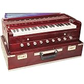 HAHAPA Professional Wooden Harmonium, 3.5 Octave, 9 Stops with Coupler, Handmade Portable