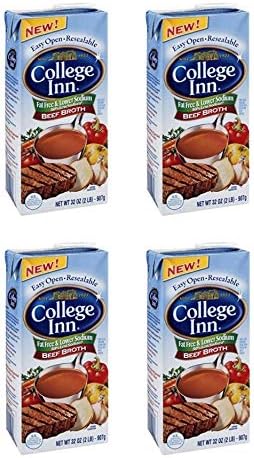 College Inn Fat Free and Lower Sodium Beef Broth, 32 oz (Pack of 4)