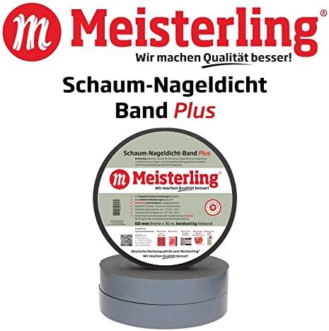 Meisterling® foam nail sealing tape / sealing tape for underlay membrane / underlay membrane, soft special PE foam for permanent and rainproof sealing of nail and screw penetrations for underlay membrane / underlay membrane, grey