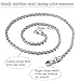 Besteel 4mm Mens Womens Stainless Steel Twist Rope Chain Necklace 24 Inch