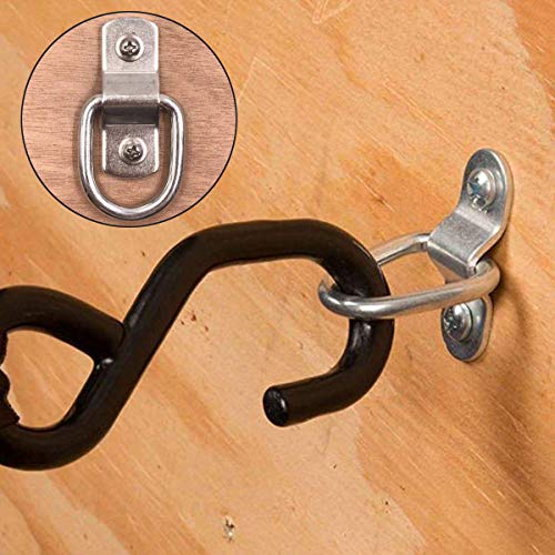 20 Pack D-Ring Tie Down Anchor Lashing Rings, 1/4'' D-Rings Anchor 1200 lbs Capacity Trailer Anchors Points with Mounting Bracket Tie Down Points for Ratchet Tie Down Straps Truck Bed Cargo