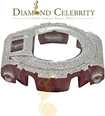10K White Gold Finish 925 Sterling Silver G Shock 6900 Casio Watch Basel with Lab Created Diamonds