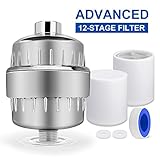 badiJum Shower Filter for Hard Water 12-Stage Replaceable Cartridge Shower Head Water Filter-Water Purifier and Softener to Remove Chlorine, Fluoride and Rust Metal to Protect Your Skin and Hair
