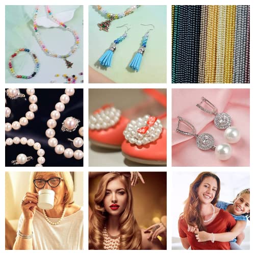 1960PCS Multicolor Pearl Beads, 6mm Round Acrylonitrile Butadiene Styrene Craft Beads for Jewelry Making