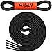 Miscly 3 Pairs Round Oxford Shoelaces for Dress Shoes 3/32″ Thin (30″, Black)